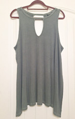 Torrid Super Soft Ribbed Cutout Tank Top Olive Size XL NWT