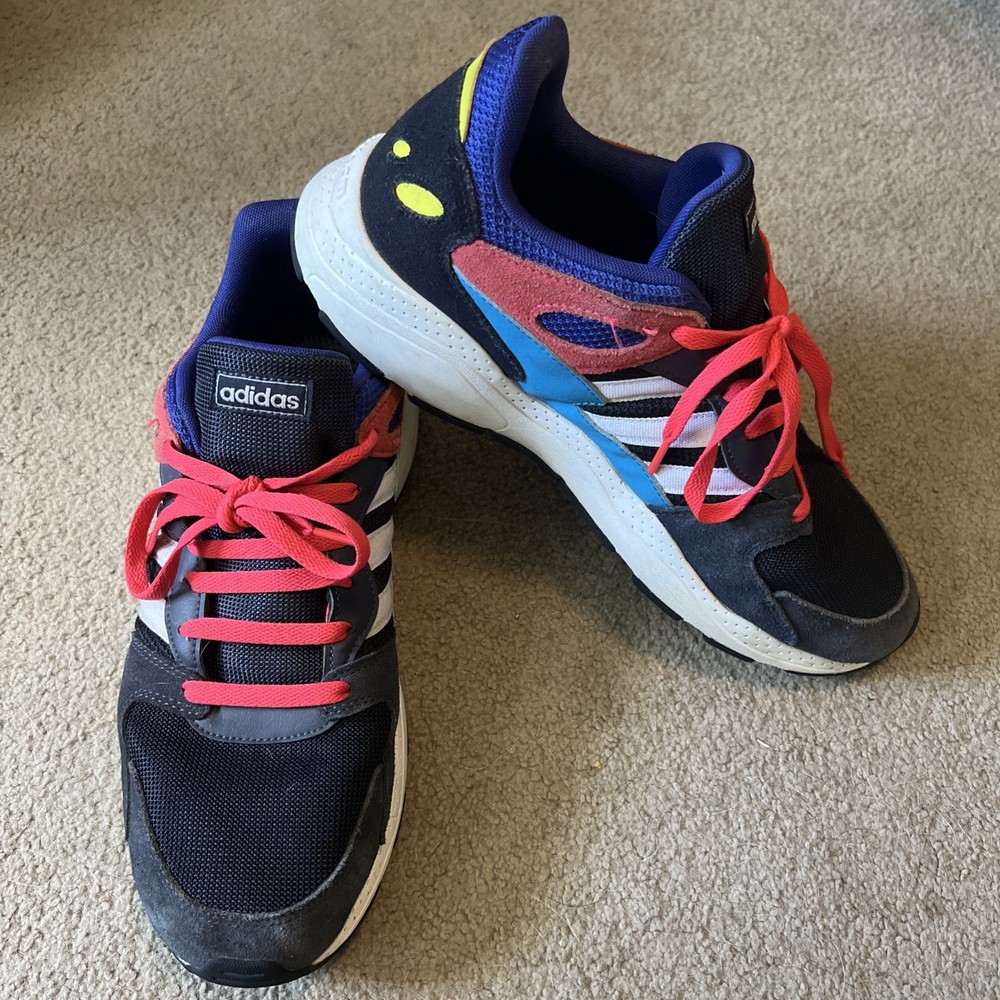 Adidas Chaos EF1047 Mens 9 Cloudfoam Running Shoes Legend Ink Shock Red