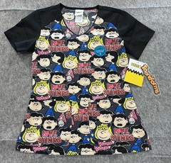 Charlie Brown Cherokee Scrubs Tooniforms Peanuts V Neck XXS Extra Extra Small