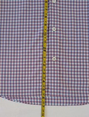 Bugatchi Button-Up Shirt Blue Light Red Purple Check Mens XL Shaped Fit