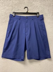 PGA Tour Shorts Mens 34 Navy Blue Pleated Golf Golfer Outdoors Casual/ 52/68