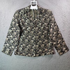 Chico’s Shirt Top Women Size 0 Silk Blend Button Up Elegance Work Shiny
