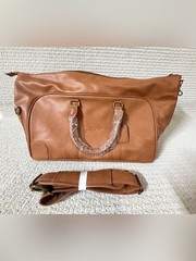 KAPSTON tan synthetic leather Cribl weekender duffel bag