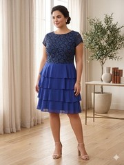 Xara Dark Blue Knee Length Dress Size XL