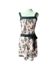 Women’s Size 2 Pink & Black Silk Dress With Side Zip By Ann Taylor Loft