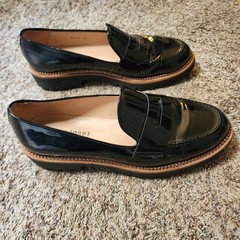 Jon Josef Gentry Black Patent Leather Penny Loafers Made in Spain NWOT Size 11