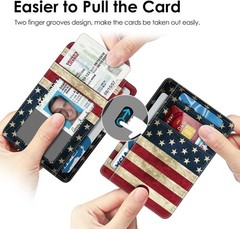 RFID Blocking Credit Card Holder with ID Window Slim Minimalist Wallet Card Case