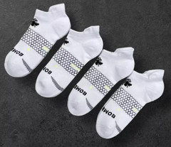 4 Pairs Men’s Bombas Running Ankle honeycomb Socks Size Medium 8-10.5 White