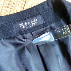 BIELLA MARCO BIELLA, BLACK 100% WOOL THREE BUTTON LINED BLAZER, SIZE 36S