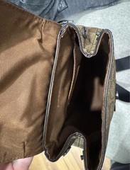 Coach Signature Crossbody Sling Bag Khaki/ Black Leather Unisex