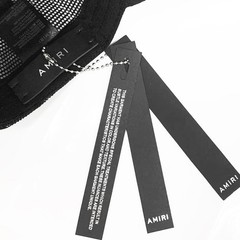 Amiri Unisex Black Mesh Back Cap Circular Text Record Logo Casual Hat