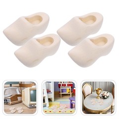 6 Pairs Mini Wood Shoes 1.57 inch Unfinished Wooden Doll Shoes DIY Crafts