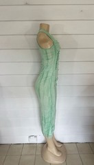 New ZARA Woman Green Tie Dye Tulle Mesh Midi Dress Ruched Sexy Size M 570K