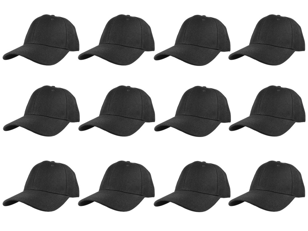 Plain Blank Solid Adjustable Baseball Cap Hats Bulk wholesale lot 12pcsPlain Bla
