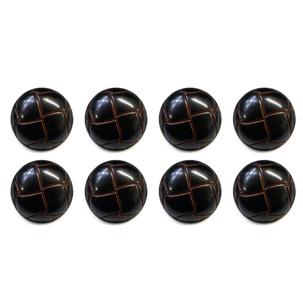 Leather-like Button Leather-like Black 8 pieces 25mm Basket type suit B-475