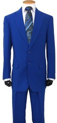 New Men’s 2Pc Single Breasted Fashion Suit Two Button Royal Blue Size 38R~60L