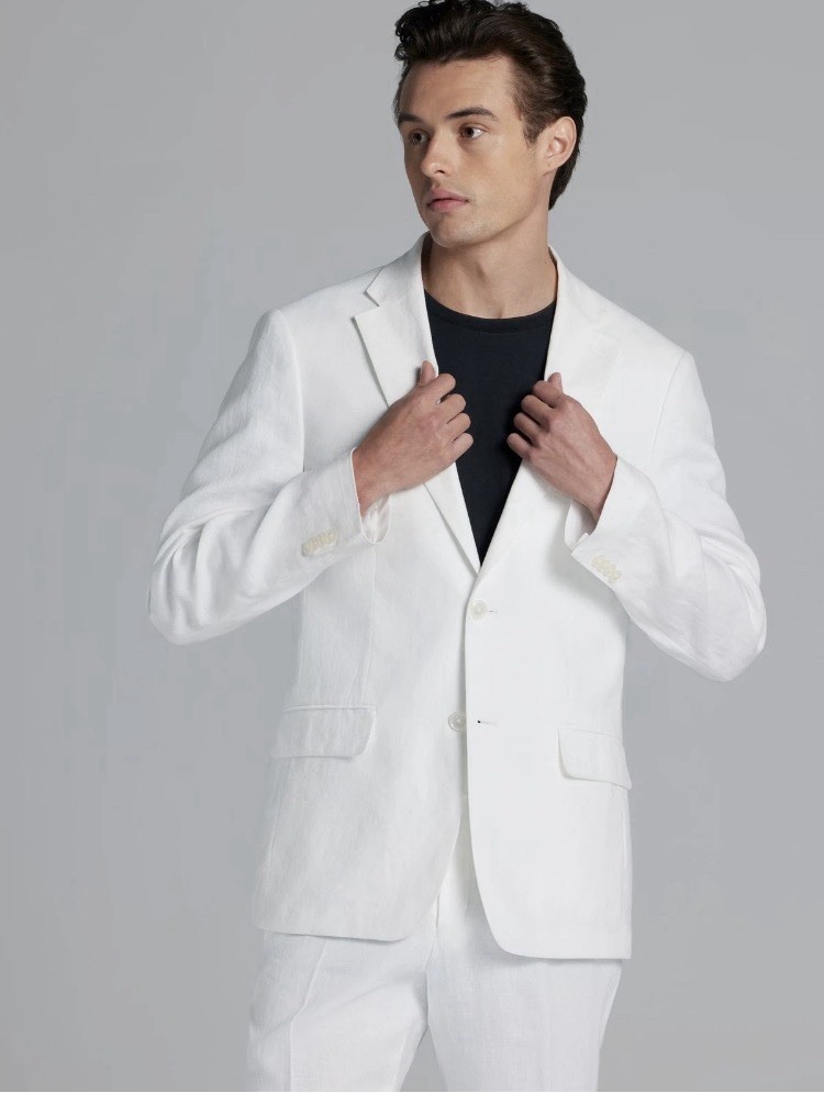 Tommy Hilfiger 100% Linen White Sport Coat Blazer Jacket | 44S | NWT