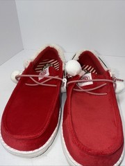 Hey Dude Wendy Mrs Claus Womens Size 8. Slip On Christmas