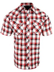 Western Plaid Shirt Short Sleeve Mens Snap Up Flap Pockets LATEST NEW COLORS!!
