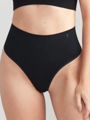 Yummie Liliana Comfortably Curved Black Thong L124006 Women’s Size S/M