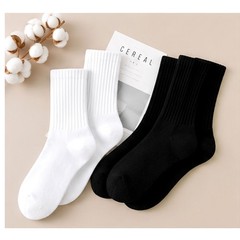 Women High Rib Crew Socks 10 Pairs Cotton Cushioned Odor Free Athletic Casual