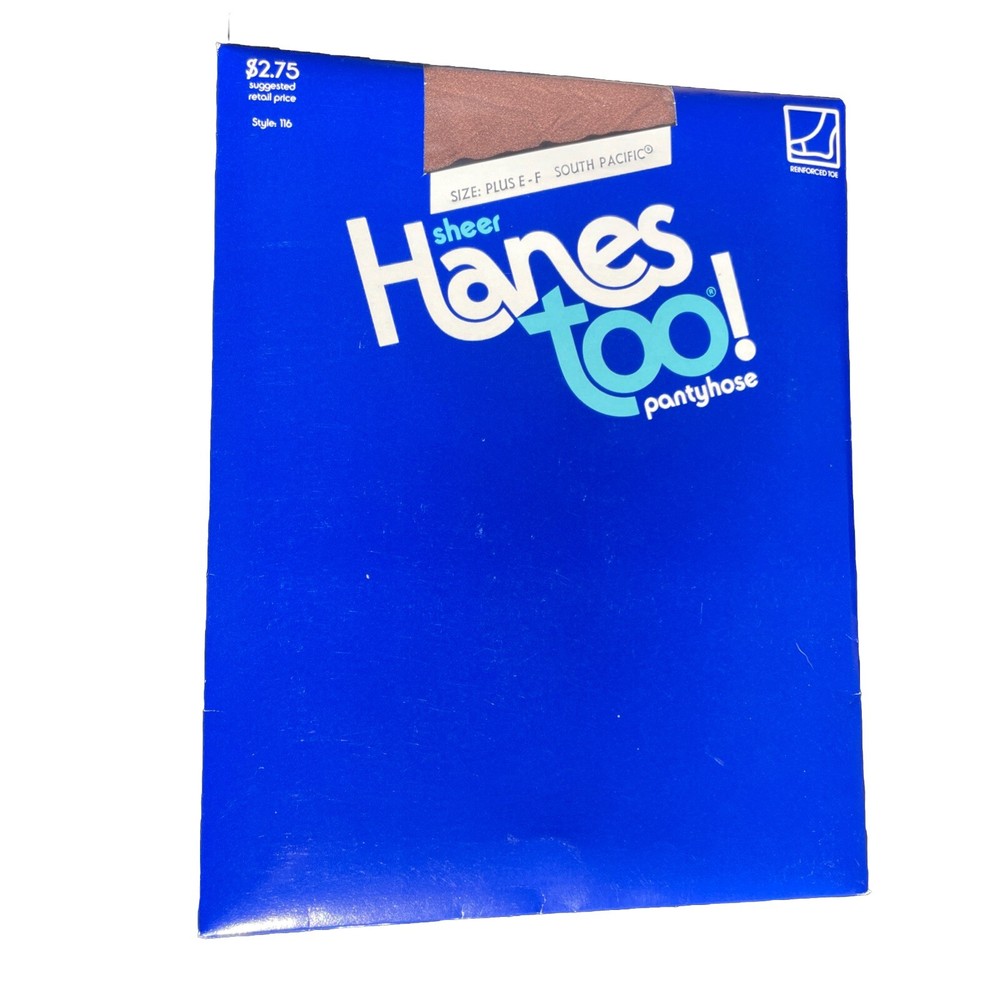 HANES TOO Sheer PANTYHOSE South Pacific Style 116 Size Plus EF Reinforced Toe