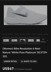 Size 8.5 – Nike Revolution 6 Next Nature White Pure Platinum W