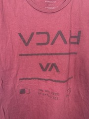 RVCA Standard Tee Men’s L Burgundy Cotton Regular Fit Graphic Logo Crew T-Shirt