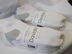 Davido women socks ankle low 100% cotton made in Italy white 8 pairs size 9-11