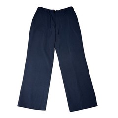 LL Bean Mens Navy Polyester Dress Pants Waist 36 Inseam 30 Flat Front YKK Zip