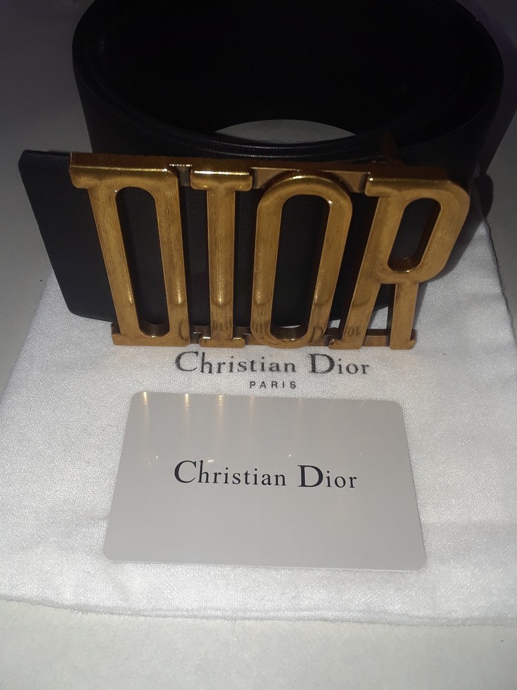 without tags Dior DFENCE BELT Black Smooth Calfskin Size 40100 Beautifu G2U