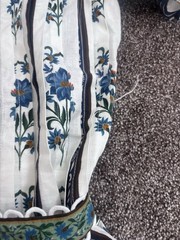 Farm Rio XS White Blue Green Floral Mini Dress Square Neck Puff Sleeve Belt