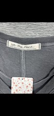 NEW Free People Women’s On My Mind V-Neck Long Sleeve Shirt Dark Gray Size XS