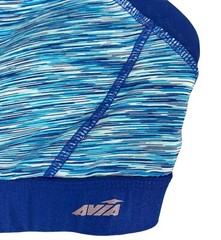 Avia Sports Bra Women’s L Navy Blue Stretch Crossover Racerback Cup Pads Nice