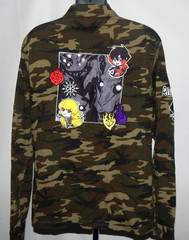 Vtg RWBY Anime Camo Jacket Green Cotton Canvas Button Down Patches Medium RARE