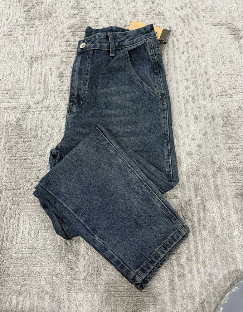 Denim Men’s Blue Regular Fit Straight Leg Mid Rise Jeans Medium Wash Sz 36
