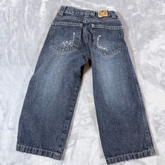 Disney Store Kids Jeans Size 4 Skull Graphic Denim Pants baggy botcut