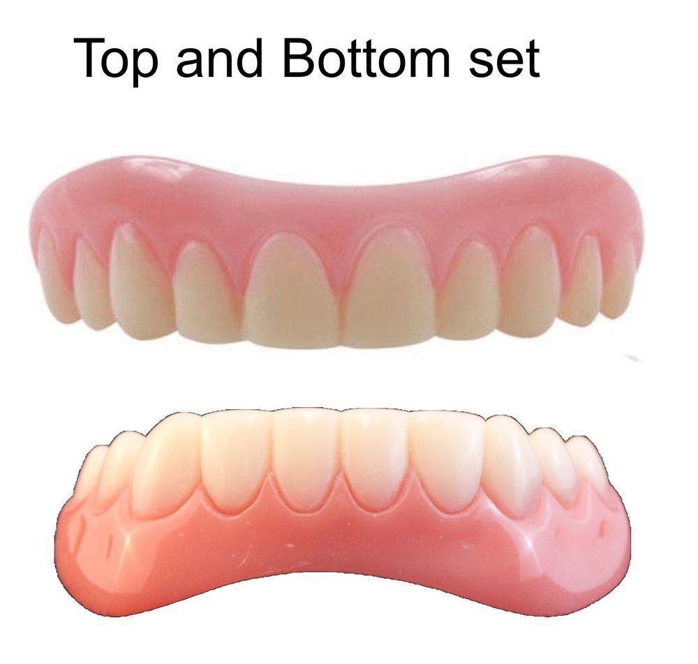 MEDIUM INSTANT SMILE + BOTTOM TEETH secure false fake upper veneer costume