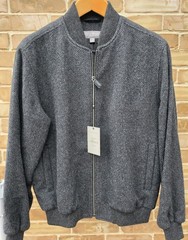 Daniel Cremieux Signature Genuine Alpaca Wool Bomber Jacket Gray Full Zip L NWT