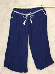 New Directions Palazzo Pants Womens 3XL Blue Pull on Drawstring BOHO Y2K Casual