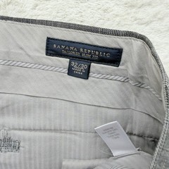Banana Republic Mens 2pc Tailored Fit Suit 38S 32W 100% Wool Glen Plaid Gray
