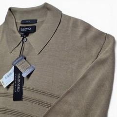 ​Murano Men’s Large Polo Shirt Lead Gray Washable 100% Silk Short Sleeve NWT