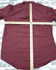 Ralph Lauren Shirt Men 15.5 34 Red Blue Button Up Custom Fit Plaid Dress Poplin