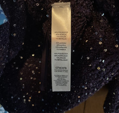 Chico’s Sweater Purple Metallic Sequin V Neckline Sparkle- size not specified