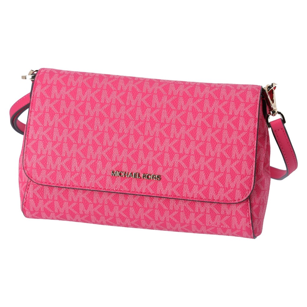 Michael Kors Jet Set Medium Convertible Pouchette Crossbody Electric Pink MK