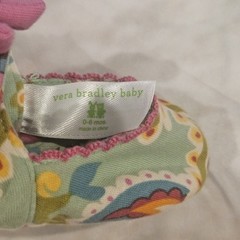 Vera Bradley Baby Tutti Fruity 3 Piece Outfit Set Sleeper Hat Bib 0-3 Months