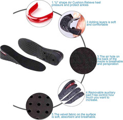 Height Increase Insoles, 2-Layer 1.5” Heel Shoe Lift Kit with Air Cushion Taller