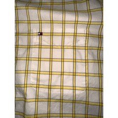 Tommy Hilfiger Mens XL Classic Fit Yellow Plaid Button Down Shirt Long Sleeve