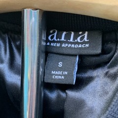 a.n.a black floral satin sheen embroidered zipper bomber jacket women’s S