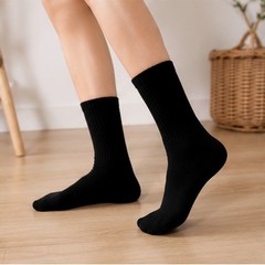 Women High Rib Crew Socks 10 Pairs Cotton Cushioned Odor Free Athletic Casual